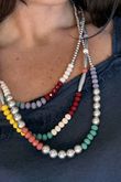Laundry B Free Spirit Fiesta Bead Necklace and Earring Set Silver